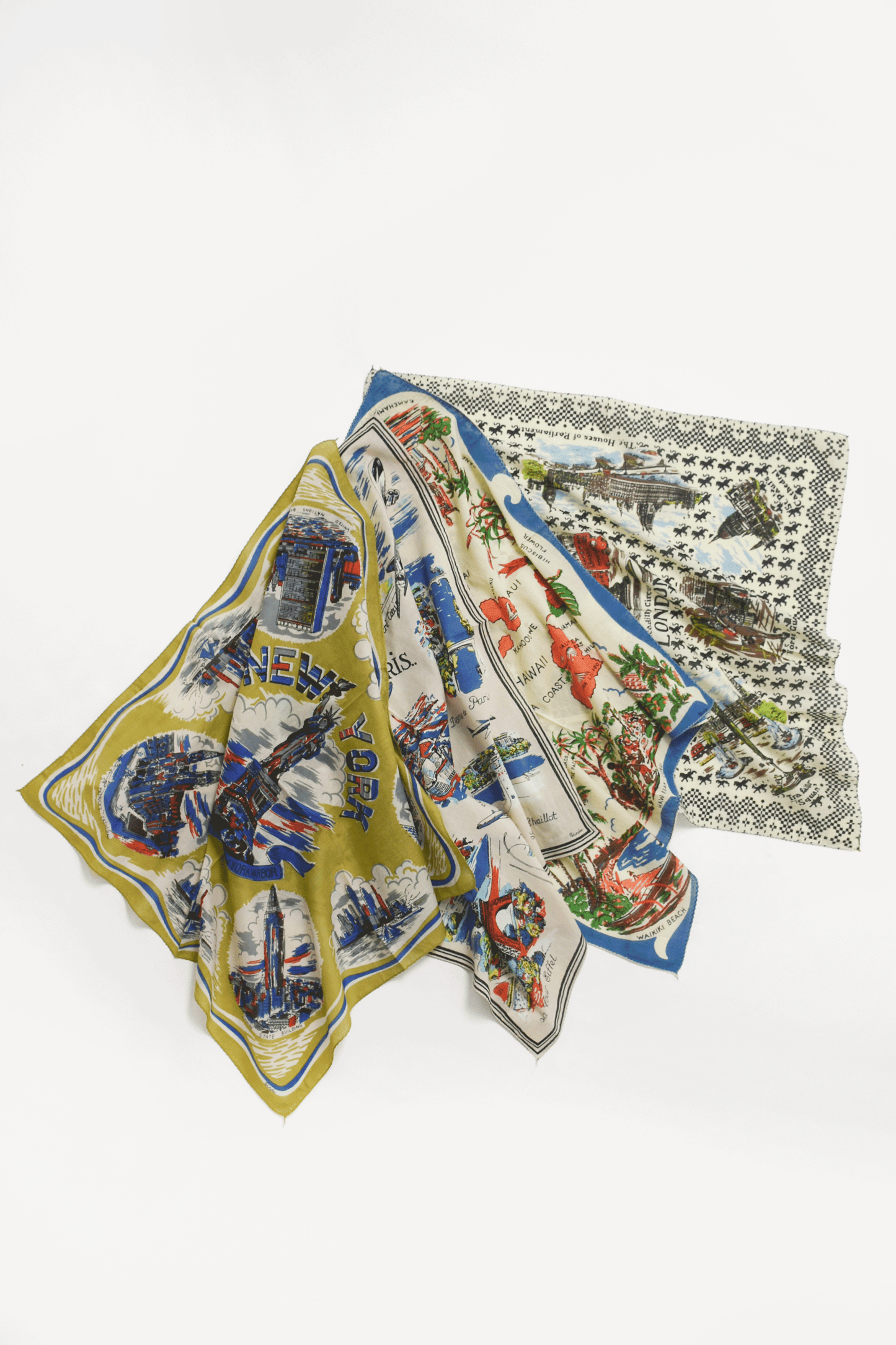 Map print scarf /64cm/5type