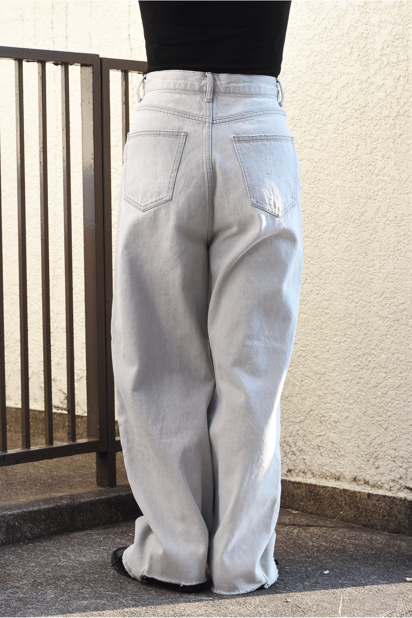 Tucked Wide Denim Pants