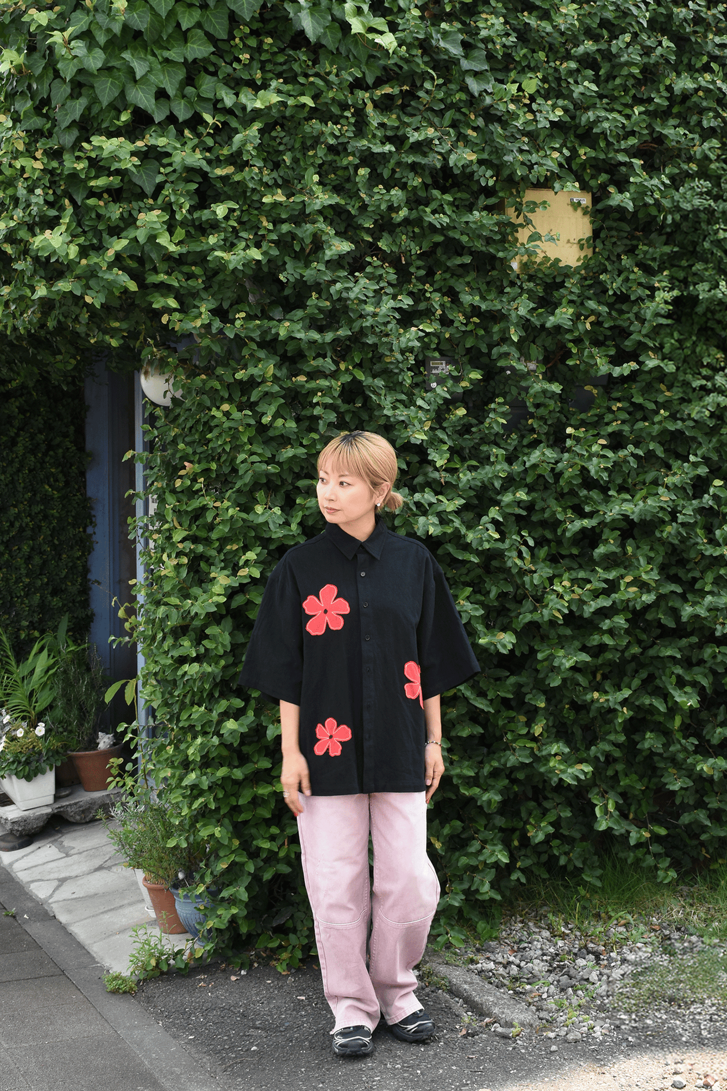 Camelia Applique Boxy Shirt