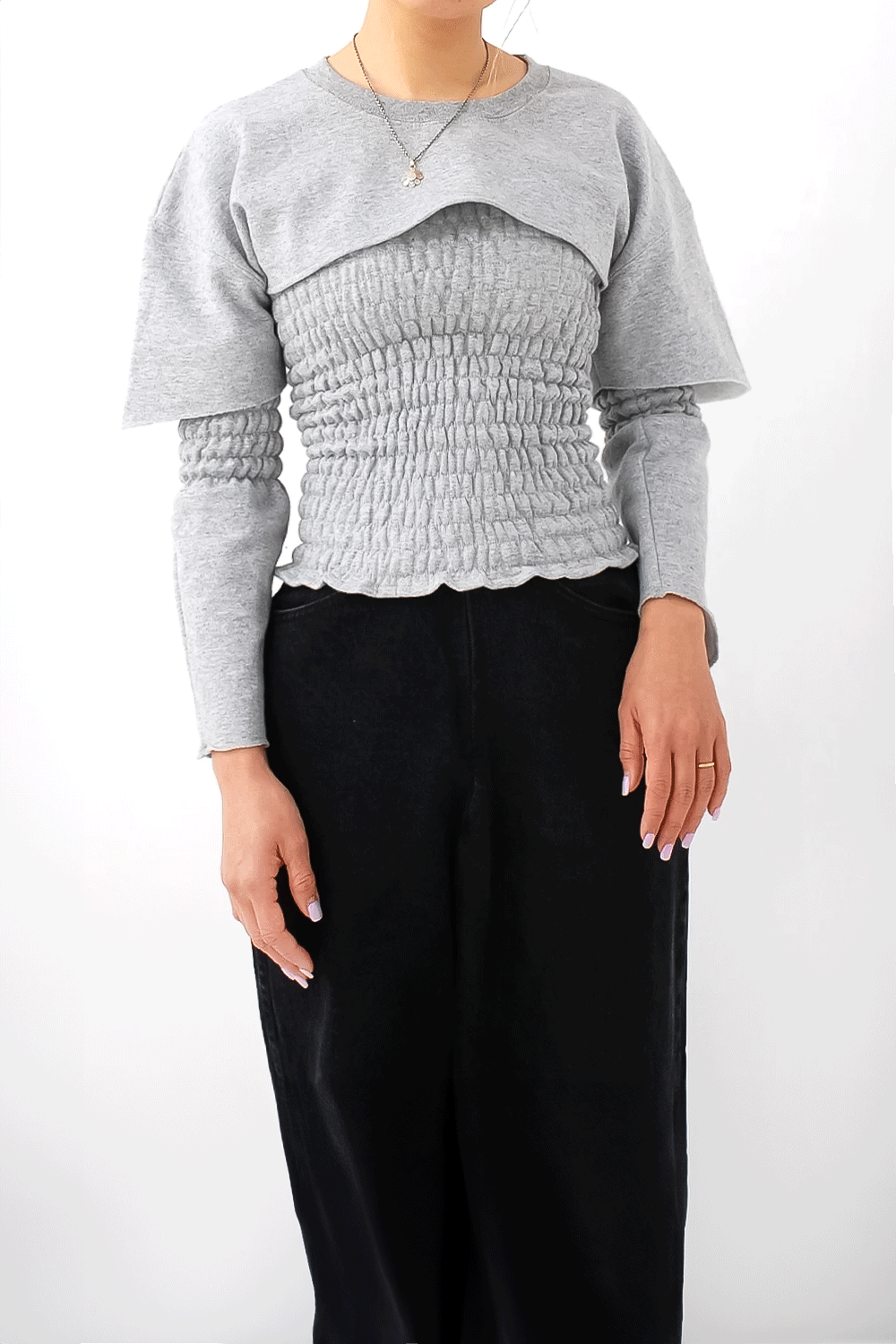 circa make separate shirring sweat top