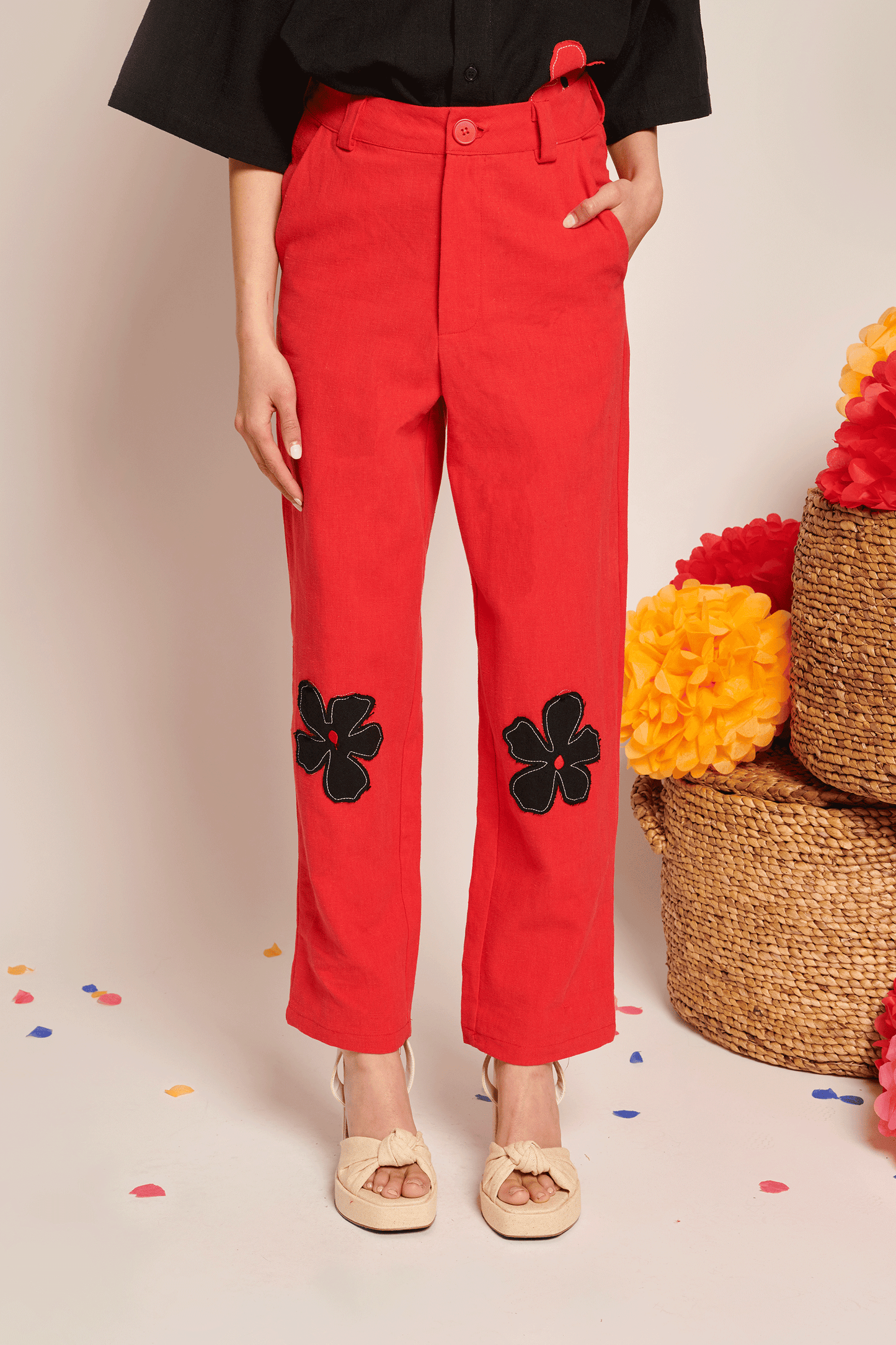 Camelia Applique Trousers