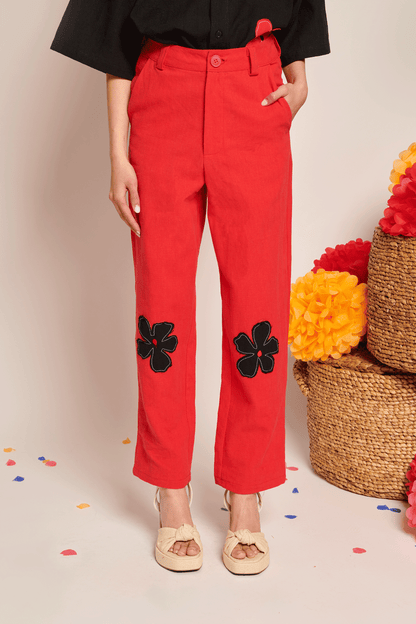 Camelia Applique Trousers