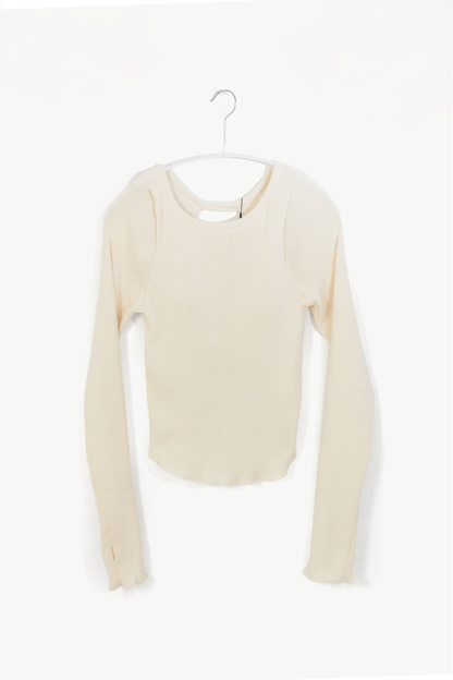 Back open long sleeve tee
