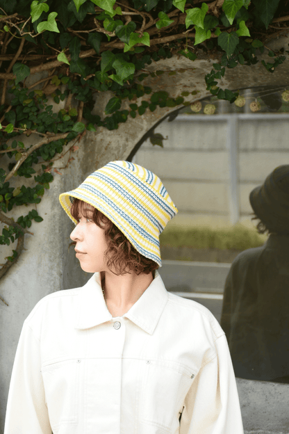 Rib Multi Border Straight Bucket Hat