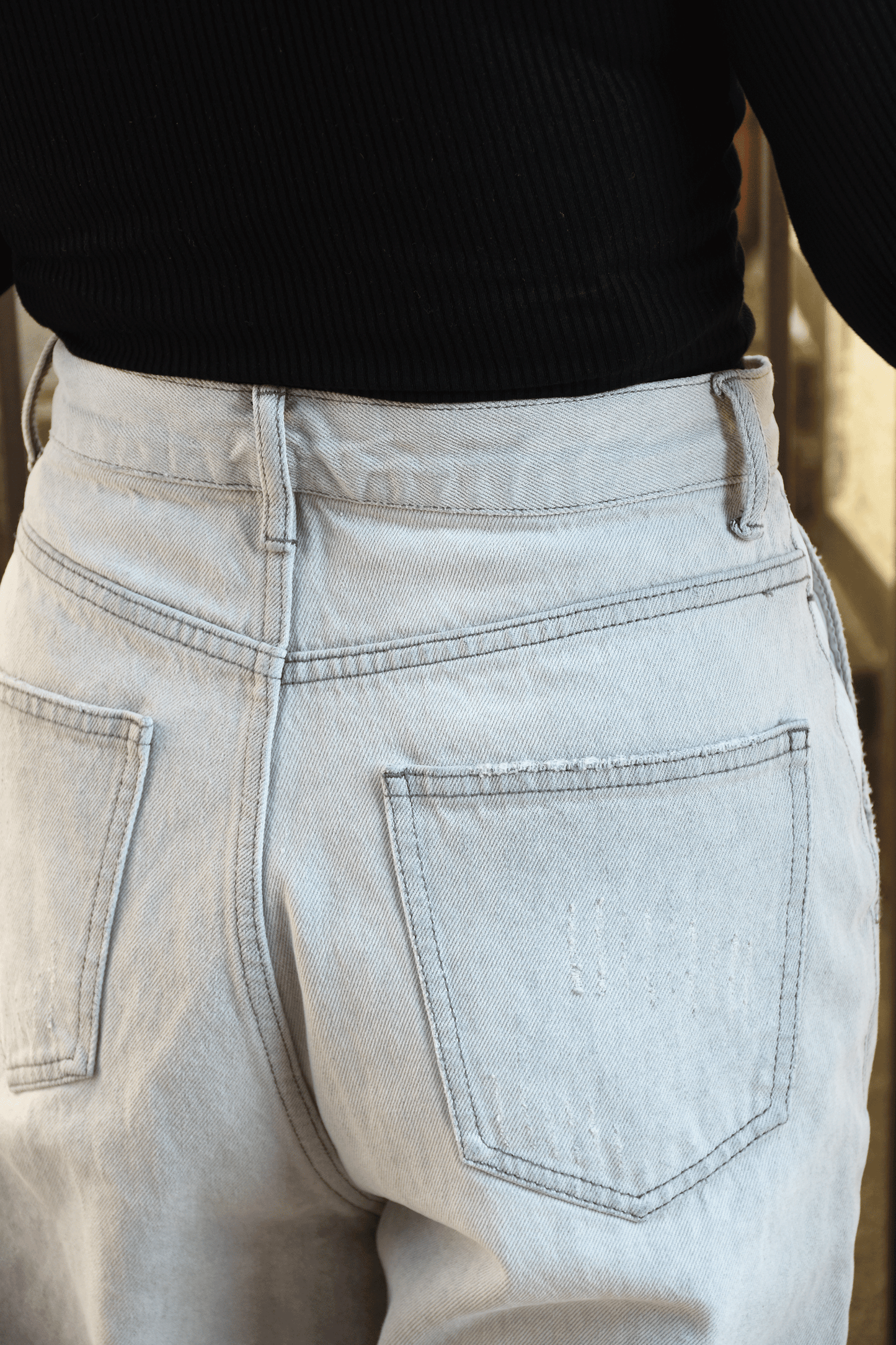 Tucked Wide Denim Pants