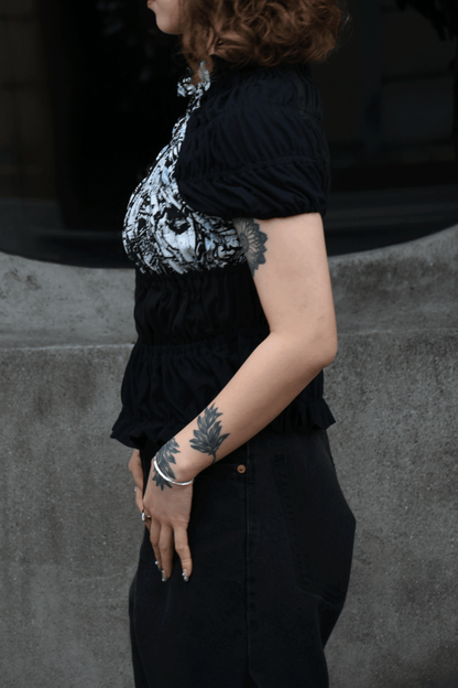 circa make shirring print top