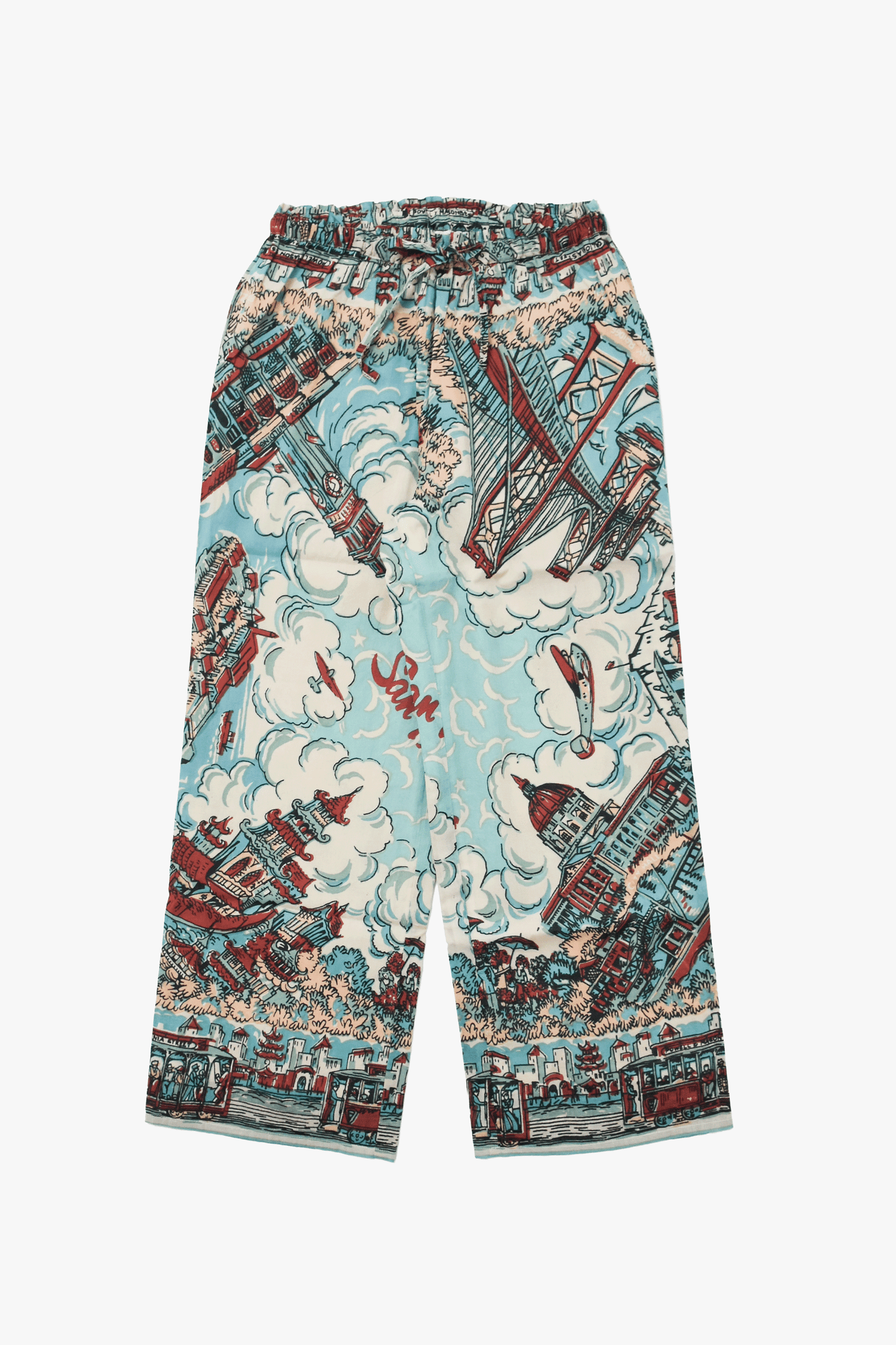 Map Print Easy Pants  San Francisco