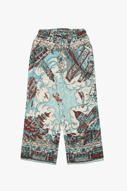 Map Print Easy Pants  San Francisco