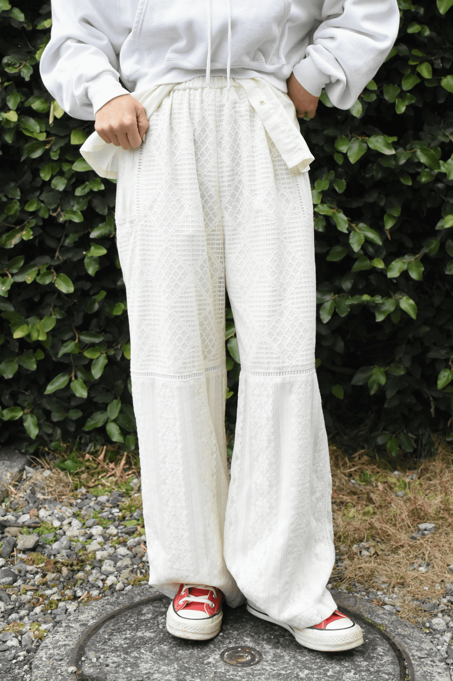 Patchwork lace pants
