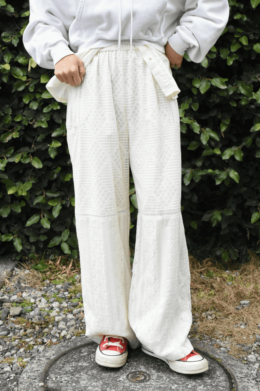 Patchwork lace pants