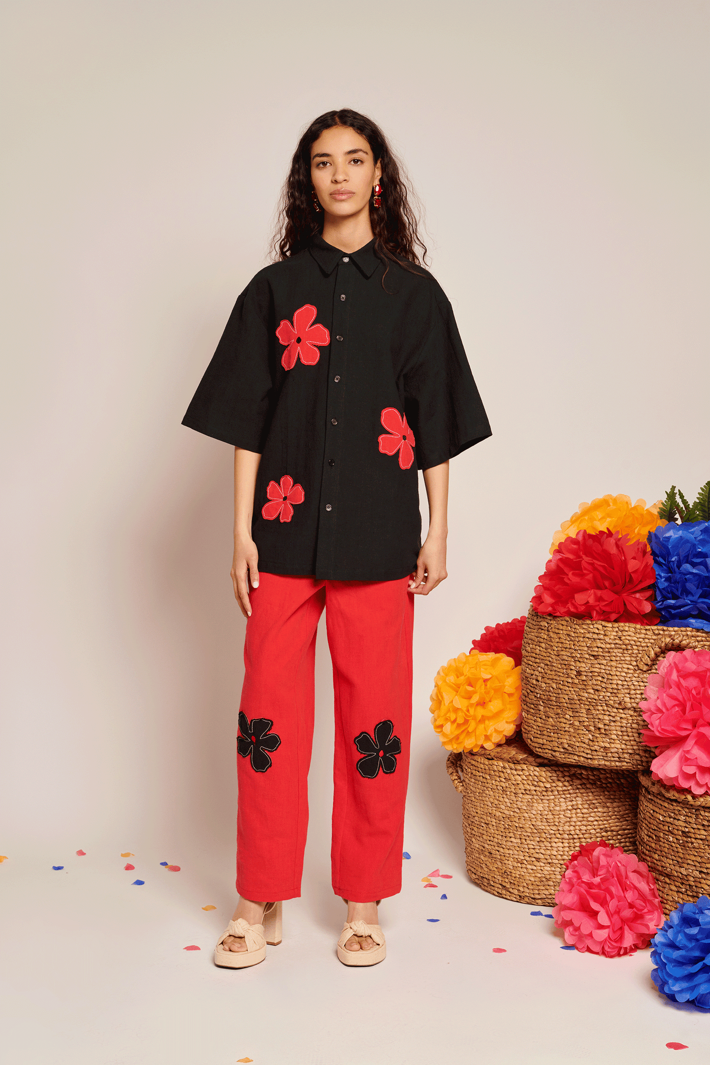 Camelia Applique Trousers