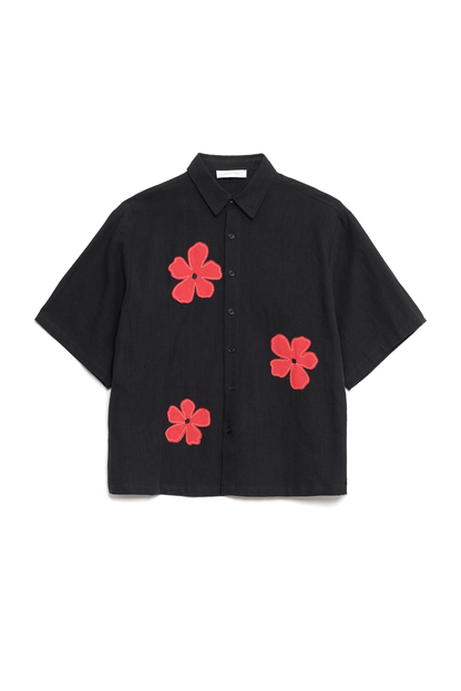 Camelia Applique Boxy Shirt