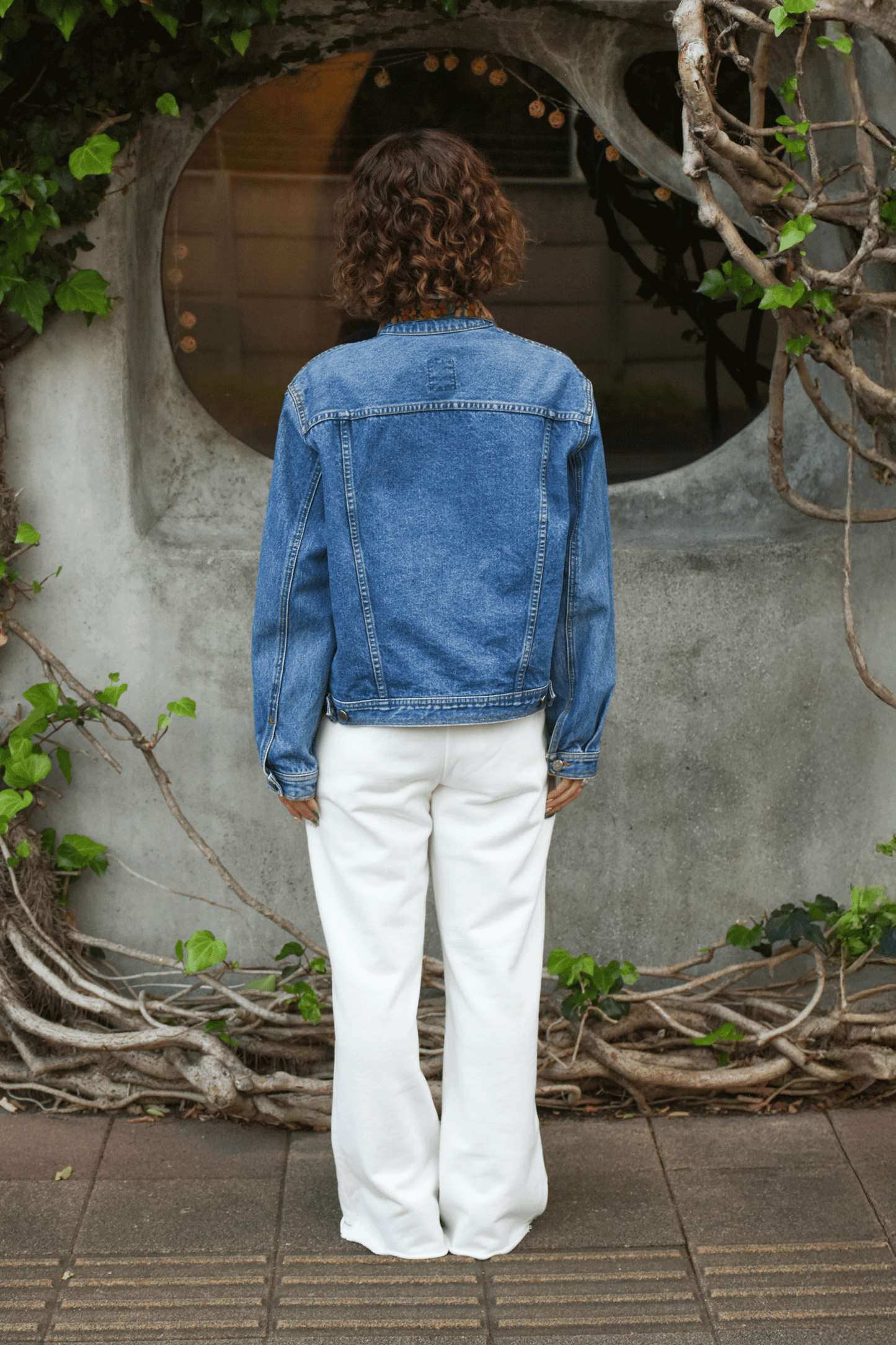 Vintage Velvet floral collar Denim Jacket