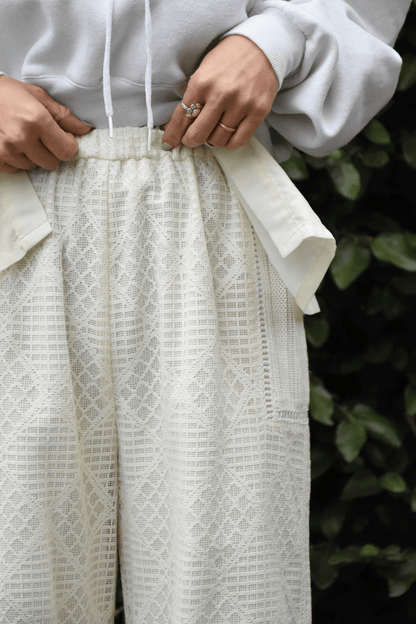 Patchwork lace pants