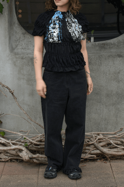 circa make shirring print top