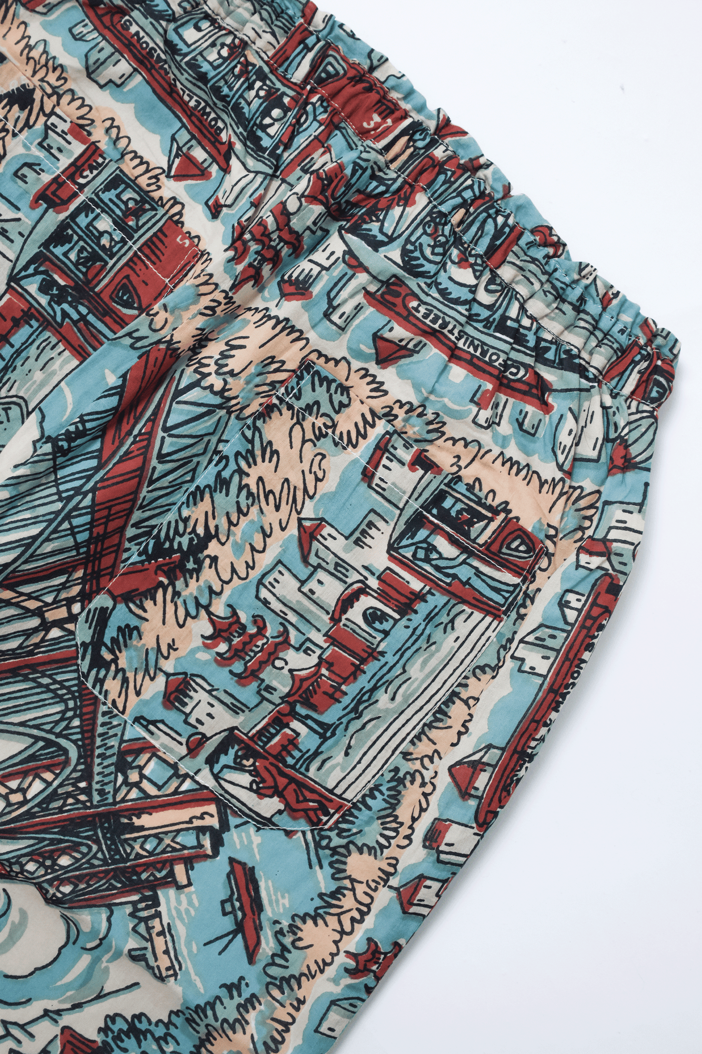 Map Print Easy Pants  San Francisco