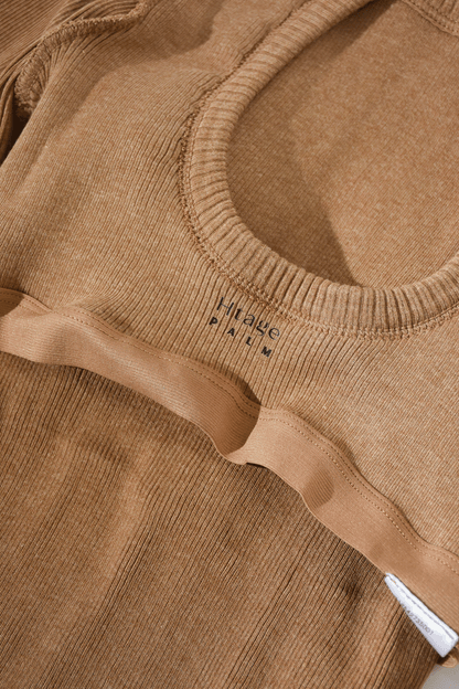 Back open long sleeve tee