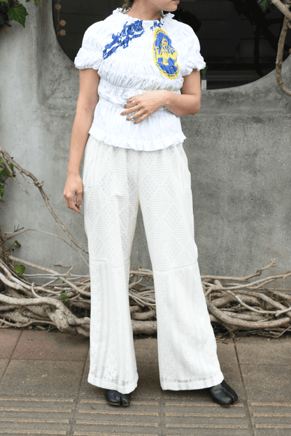 circa make shirring print top (Wt TYPE.1)