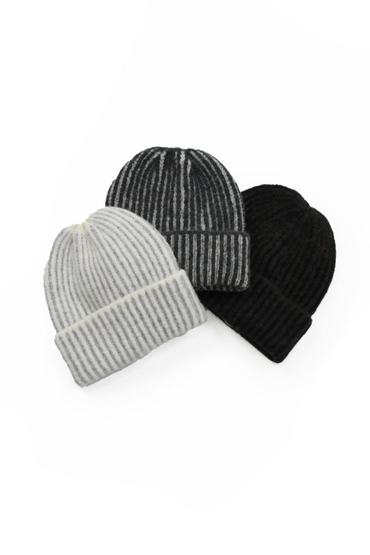 2color knitted watch cap