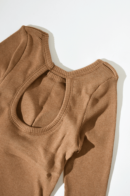 Back open long sleeve tee