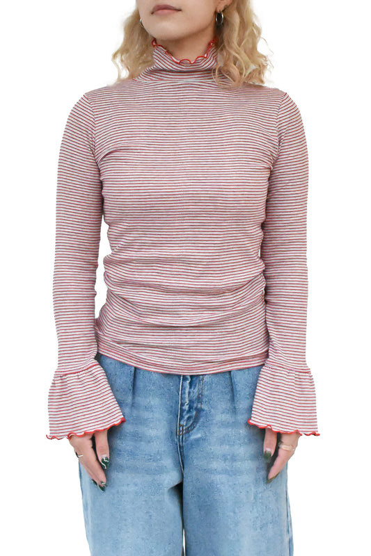 Panel Ribbed Turtleneck Tee