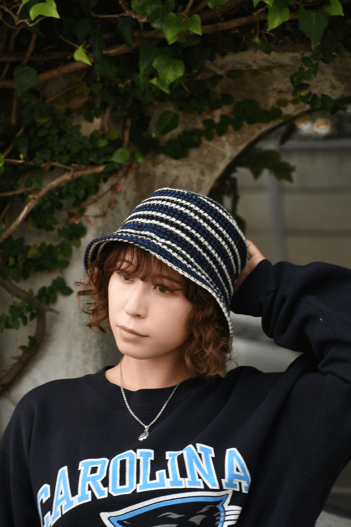 Rib Multi Border Straight Bucket Hat