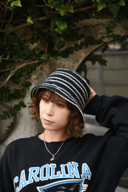 Rib Multi Border Straight Bucket Hat