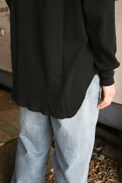 Basic Waffle Hem Round Henley