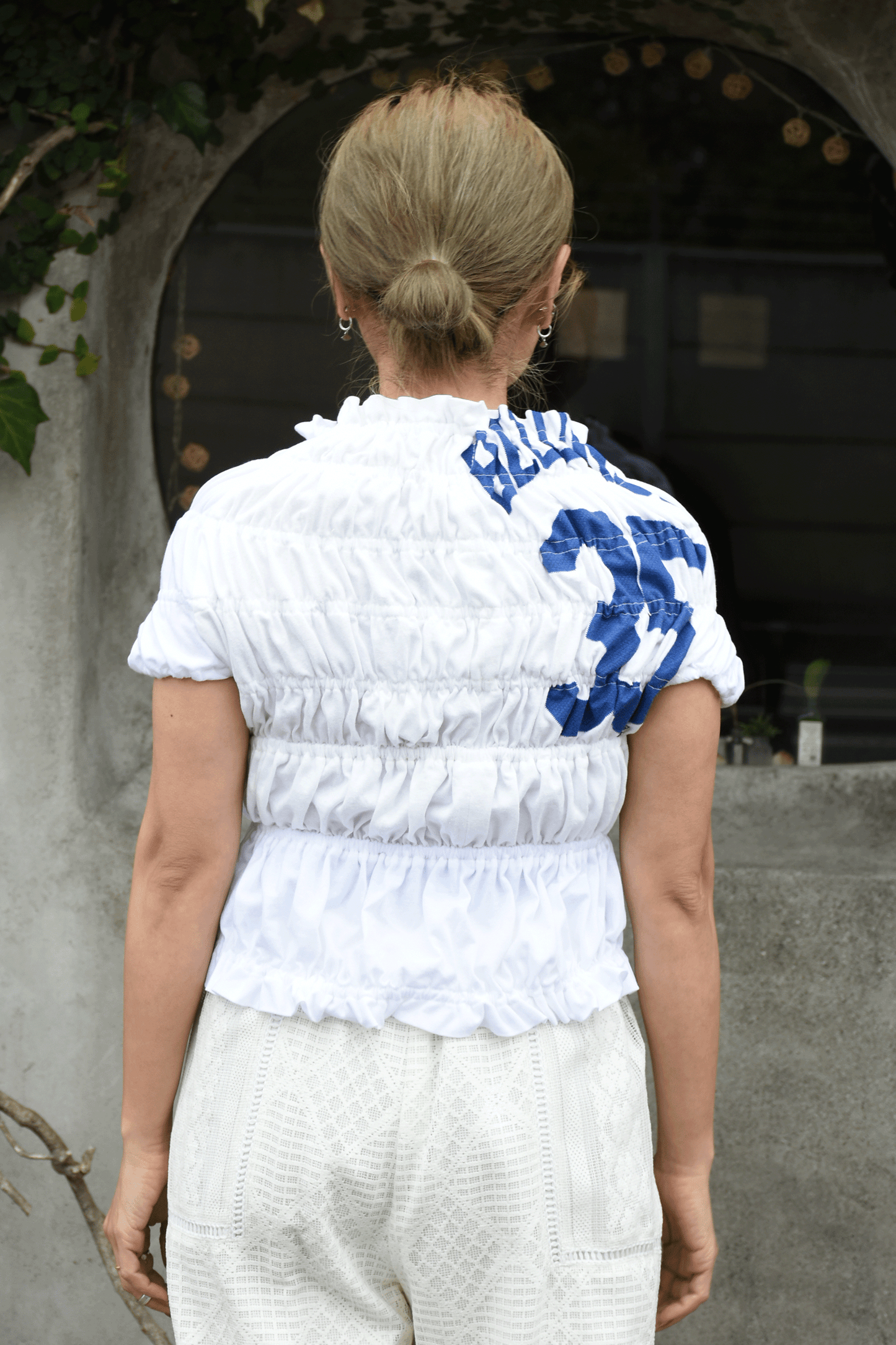 circa make shirring print top (Wt TYPE.1)