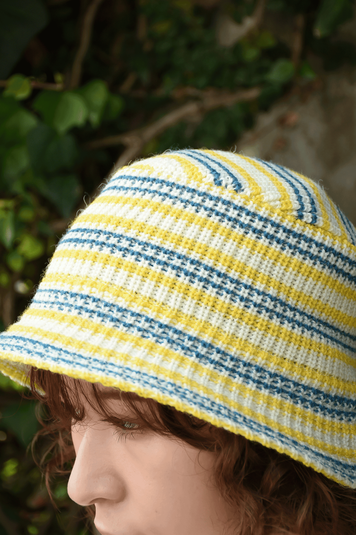 Rib Multi Border Straight Bucket Hat