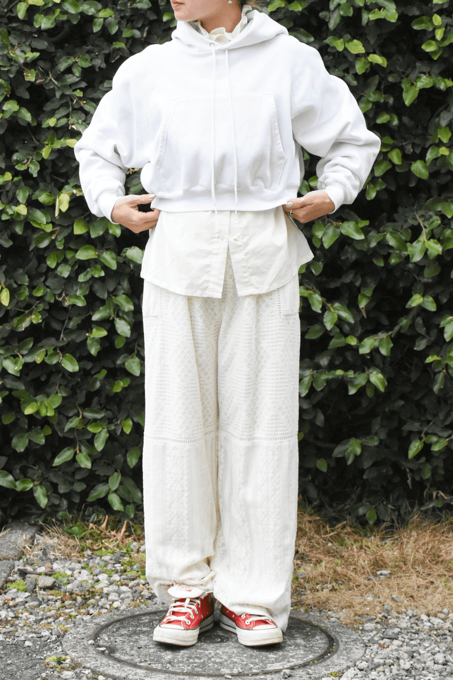 Patchwork lace pants