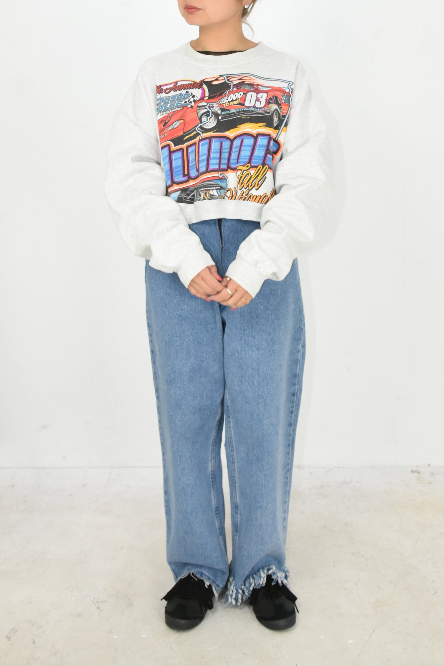 circa make fringe denim pants(Leg/100cm)