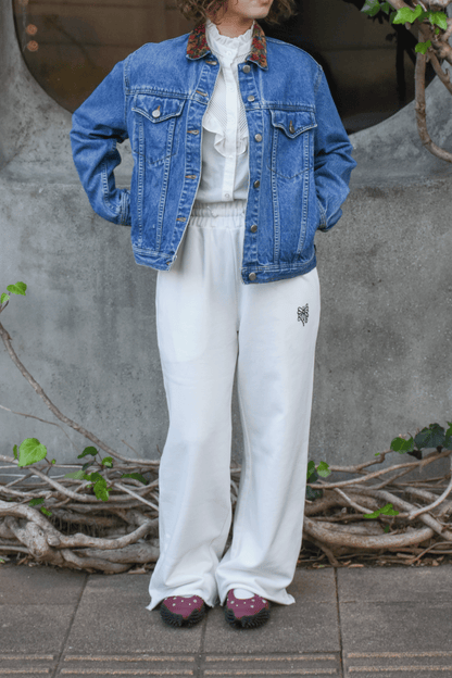 Vintage Velvet floral collar Denim Jacket