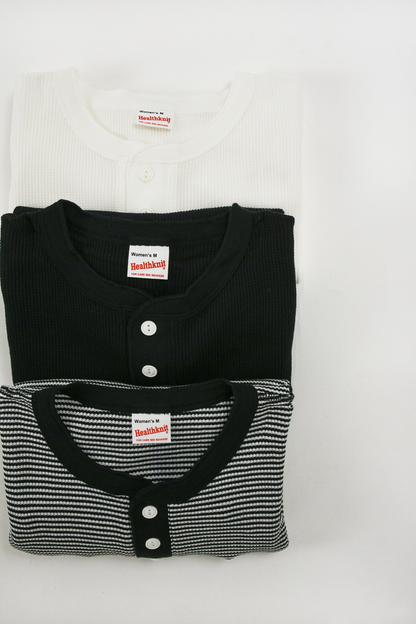 Basic Waffle Hem Round Henley