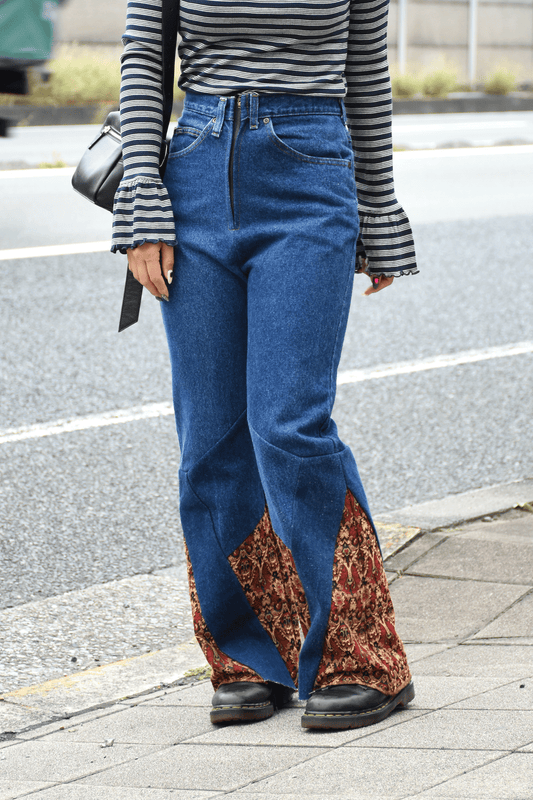circa make gobeclin cutback hem denim pants