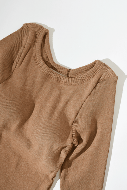 Back open long sleeve tee