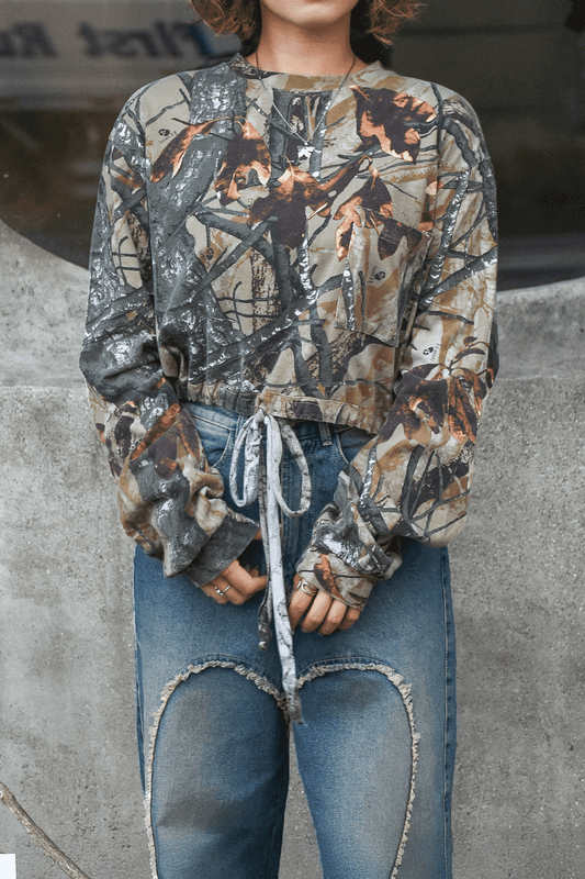 Vintage Remake Crop Top US Real Tree Long Tee”4type”