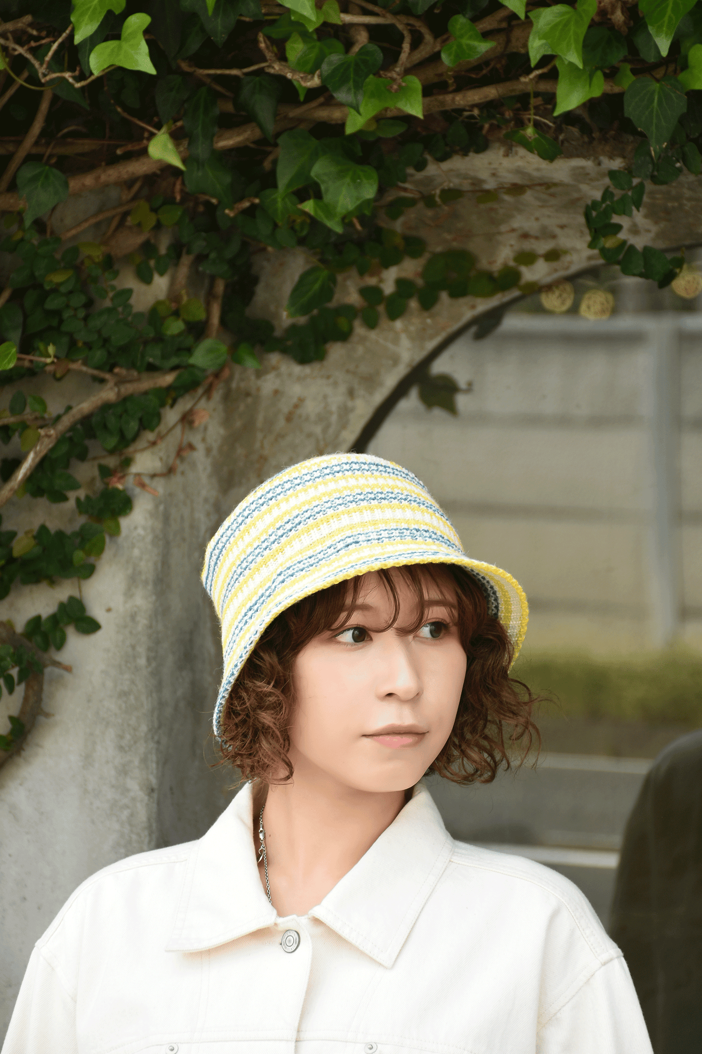 Rib Multi Border Straight Bucket Hat