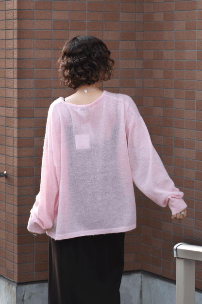 Sheer volume knit pullover