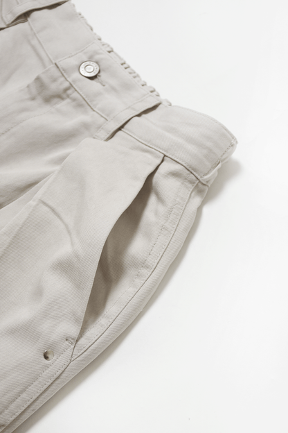 High-waisted washed pants