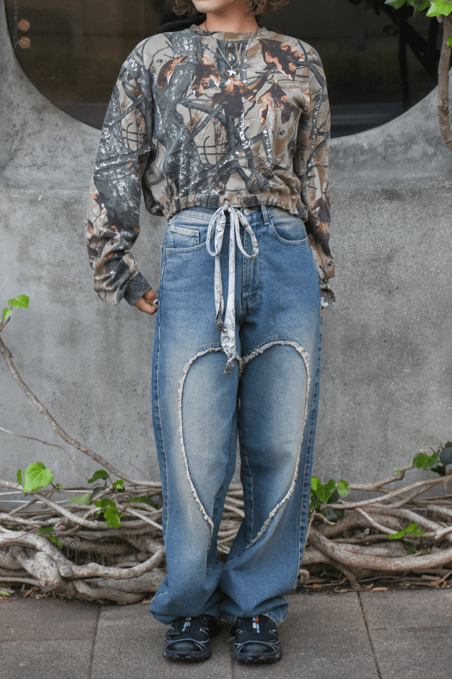 Vintage Remake Crop Top US Real Tree Long Tee”4type”