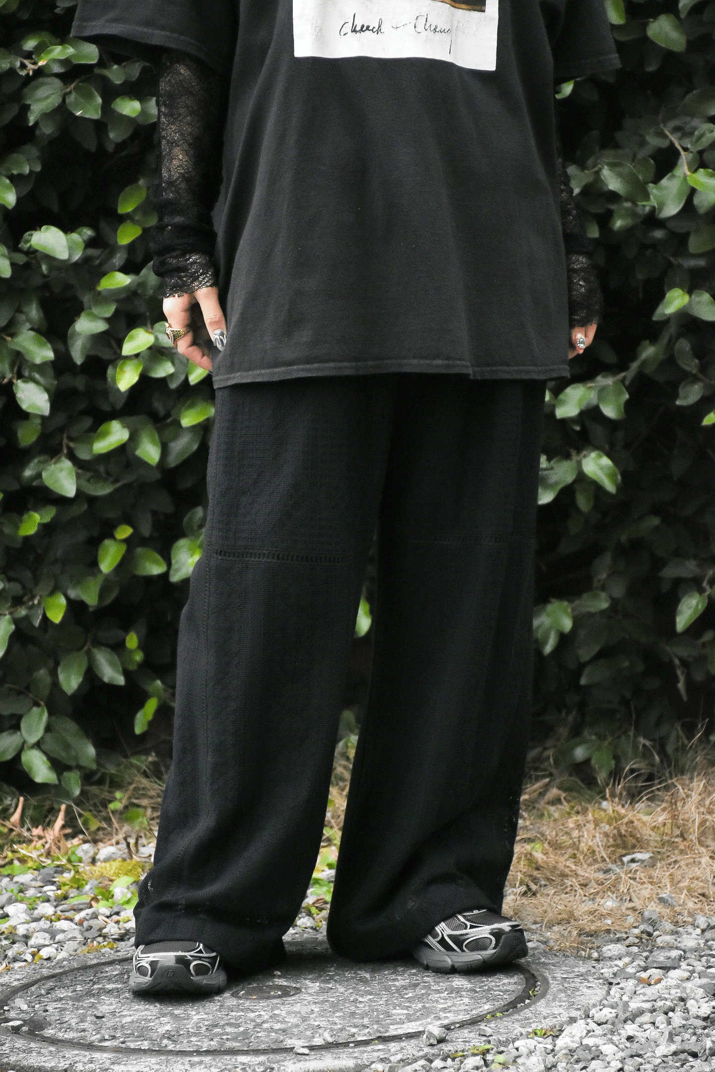 Patchwork lace pants