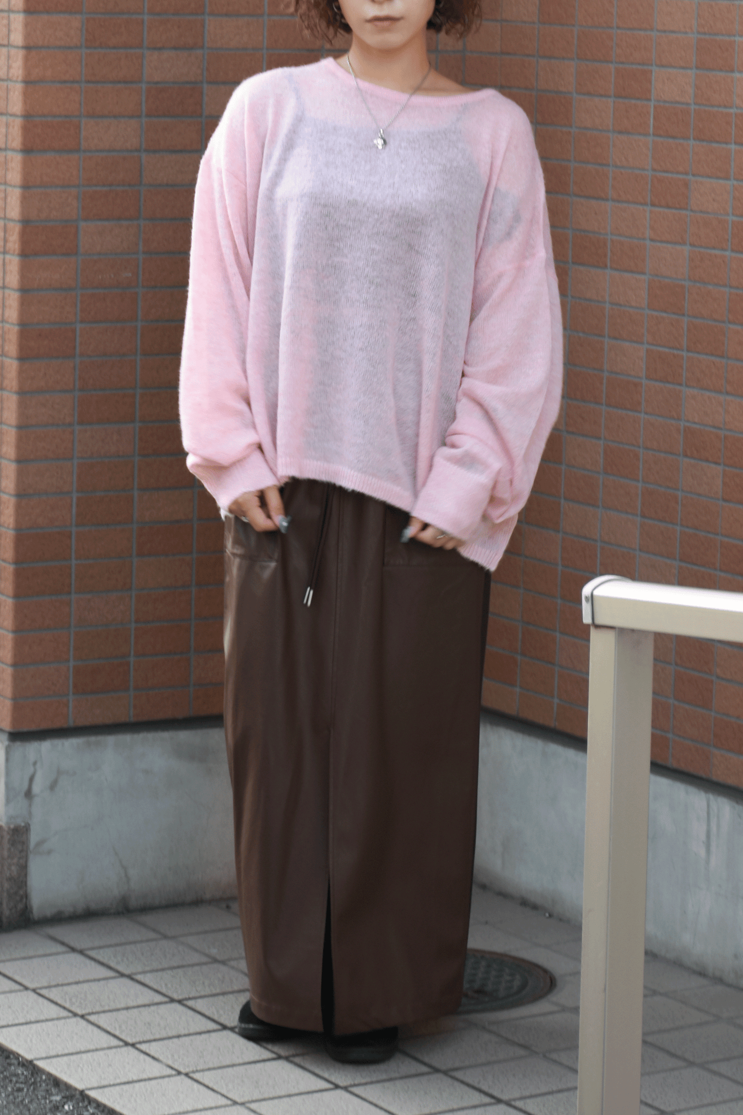 Sheer volume knit pullover