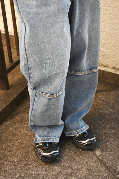 Tucked Wide Denim Pants