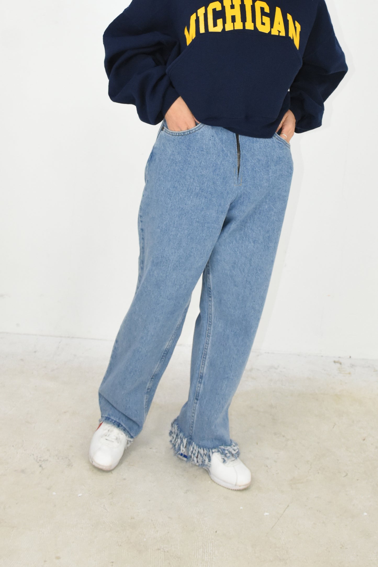 circa make fringe denim pants(Leg/100cm)