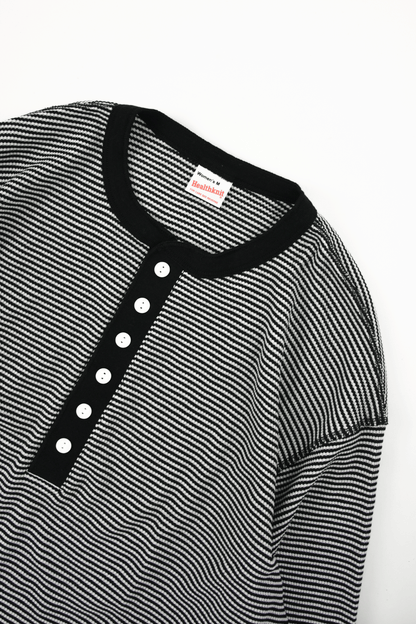 Basic Waffle Hem Round Henley