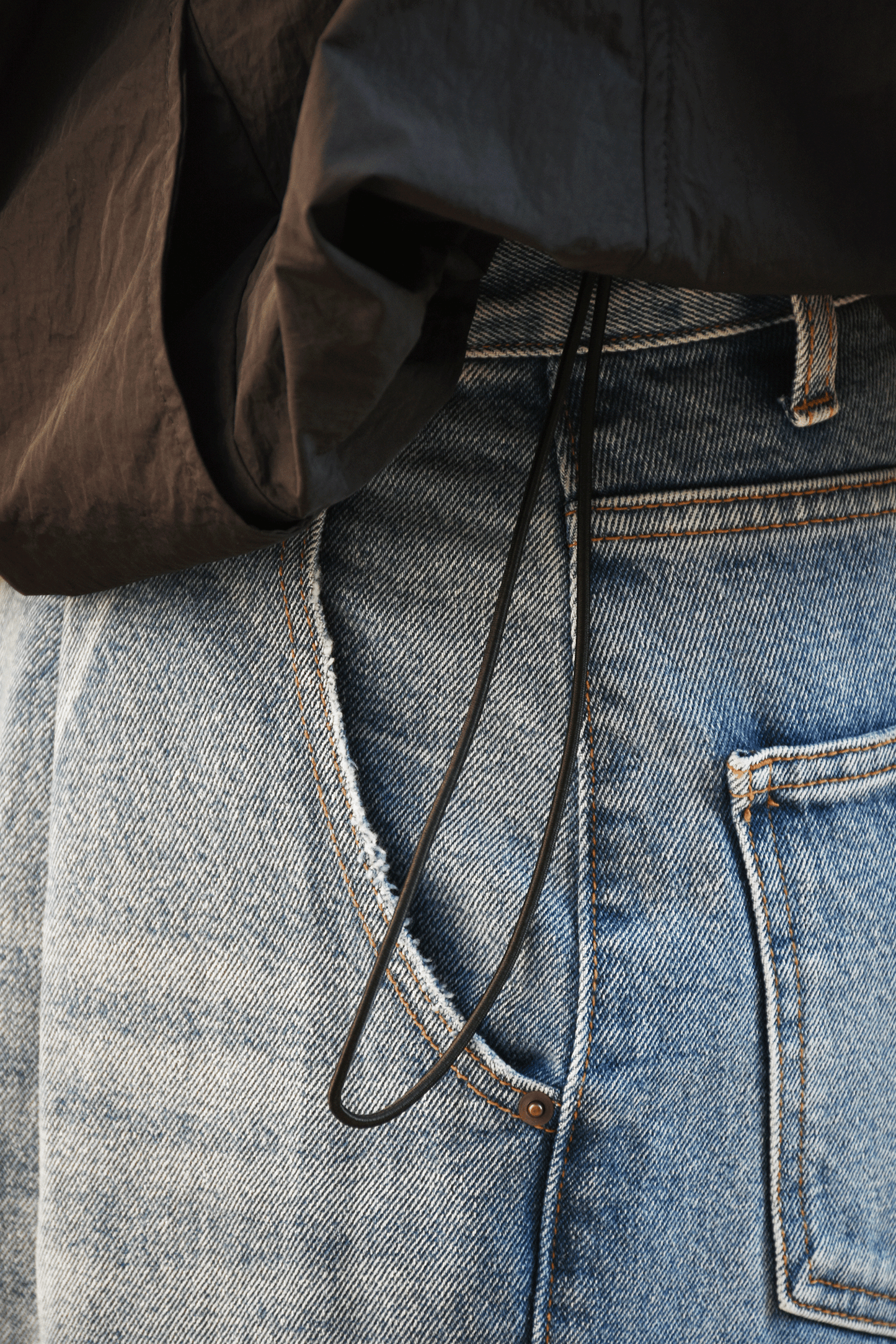 Tucked Wide Denim Pants