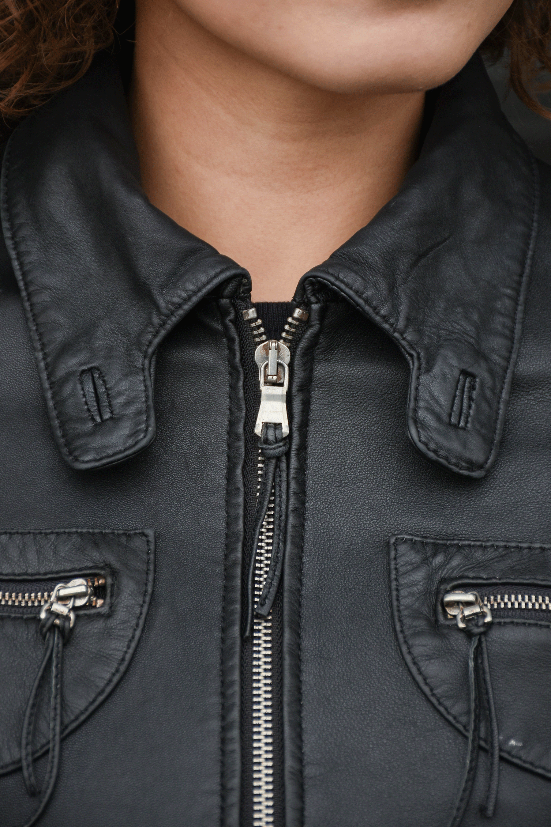 ジャケット・アウター vintage leather over riders jacket 中古・古着通販】moussy (マウジー) LEATHER OVER RIDERS JACKET