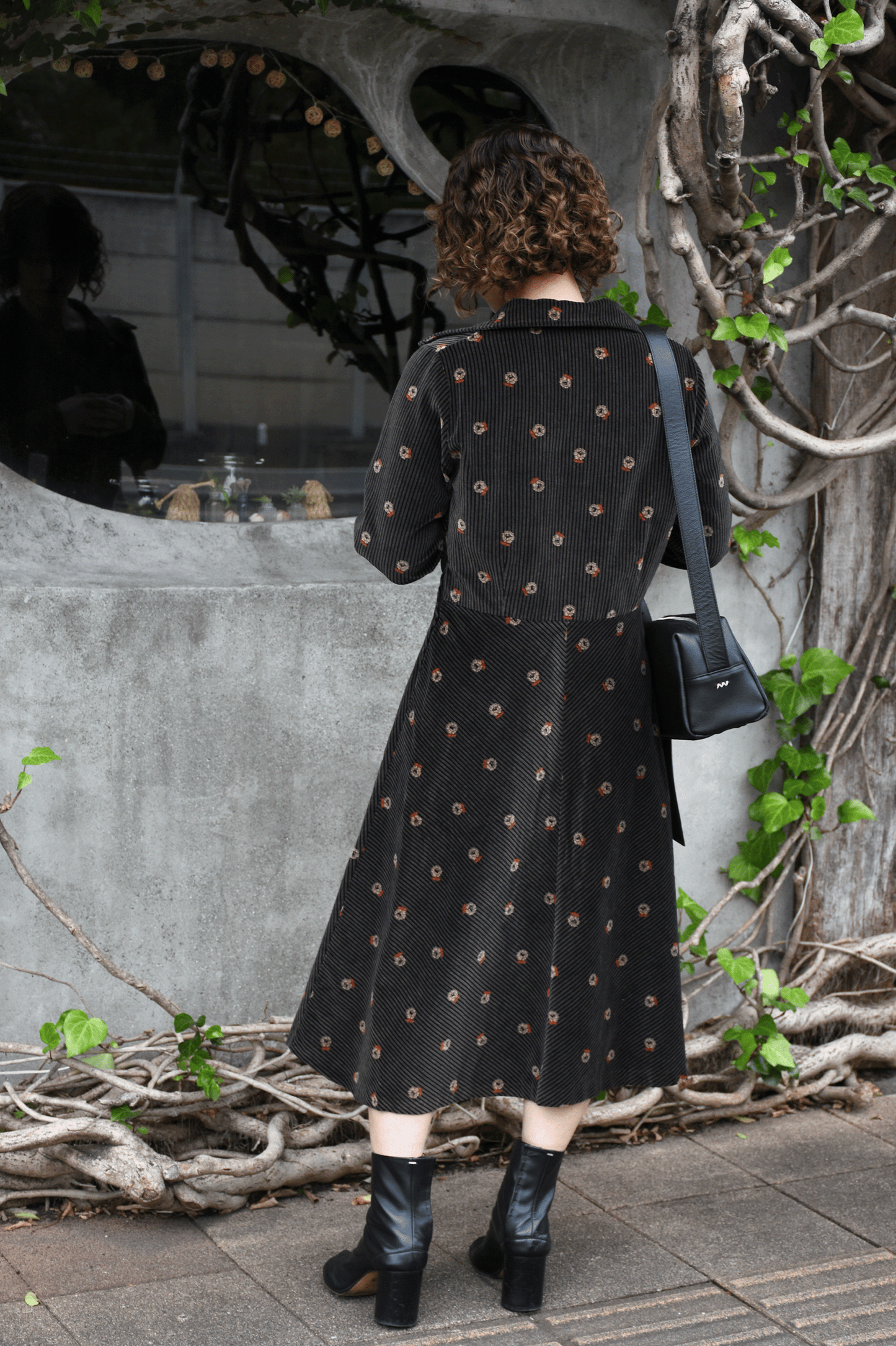 Vintage 70's Corduroy Flower One piece