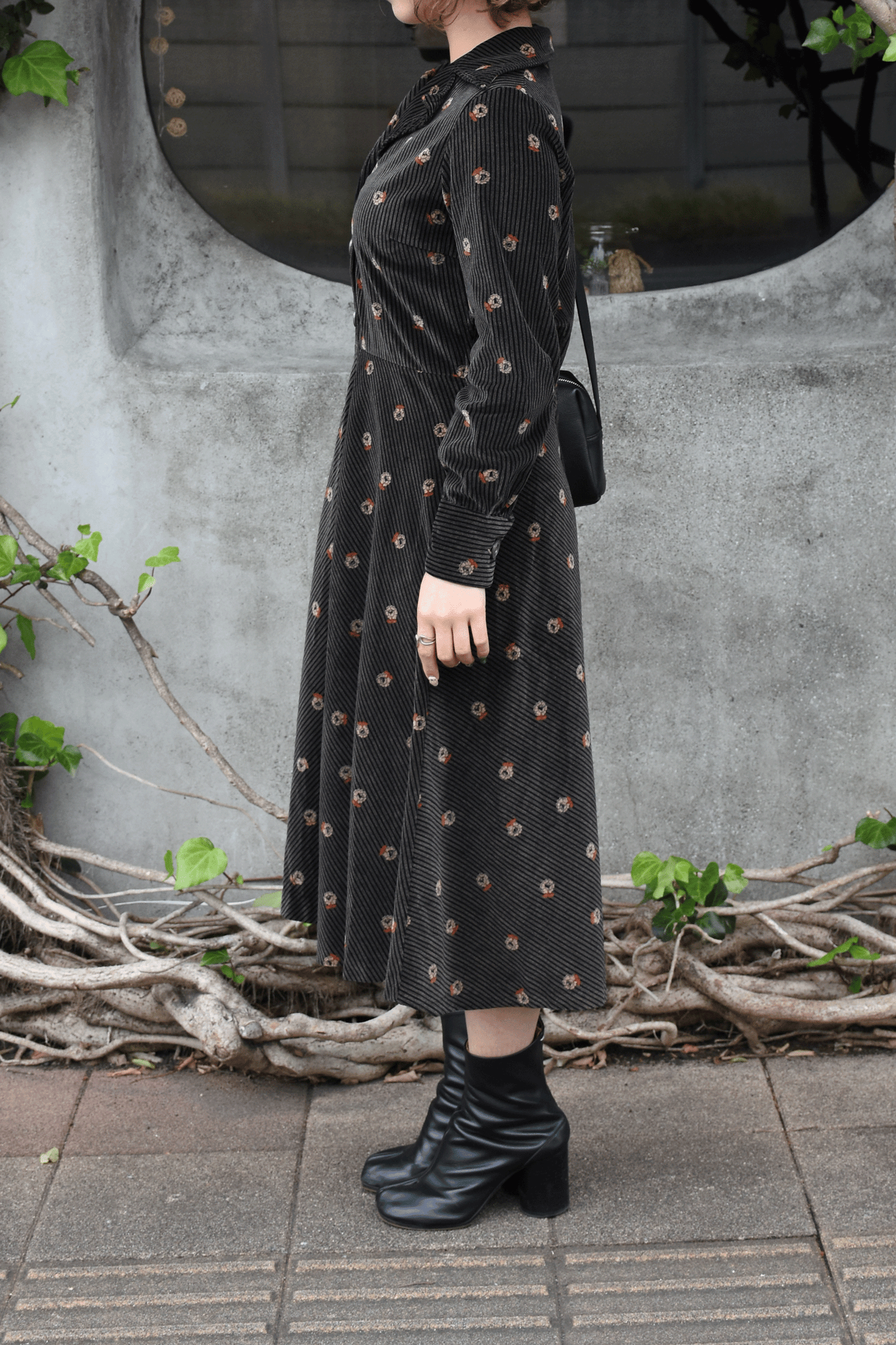 Vintage 70's Corduroy Flower One piece